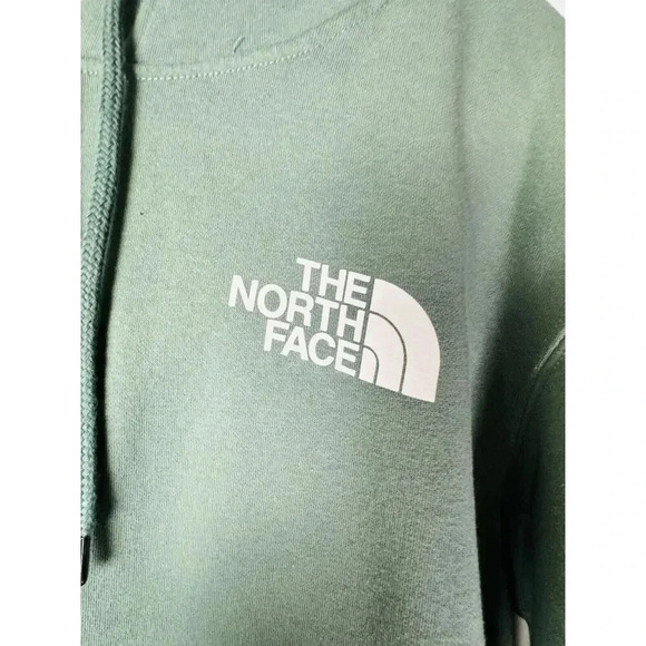 The North face Mens Medium Green Pullover Hoodie Logo Grid Back - Picture 2 of 6